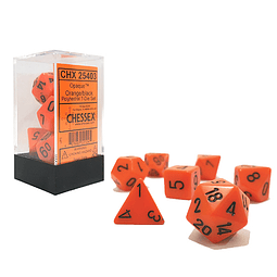 Dados Chessex Opaque light Orange/Black 7-die set CHX 25403