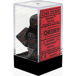 Dados Chessex Speckled Space Polyhedral 7-die set CHX 25308