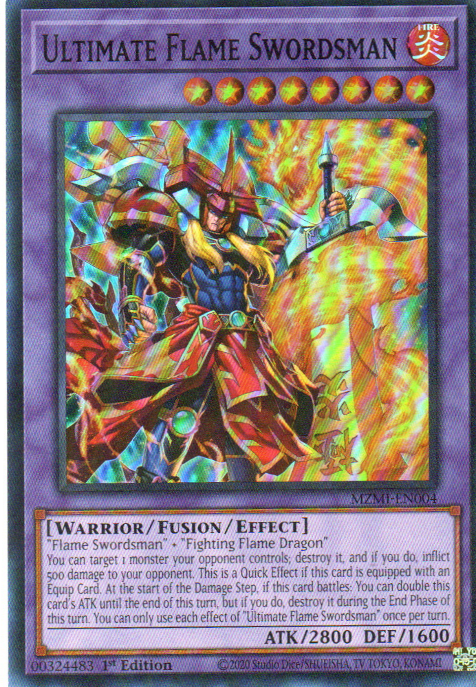 Ultimate Flame Swordsman Carta yugi MZMI-EN004 Super Rare