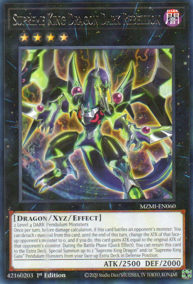 x3 Supreme King Dragon Dark Rebellion Carta yugi MZMI-EN060 Rare