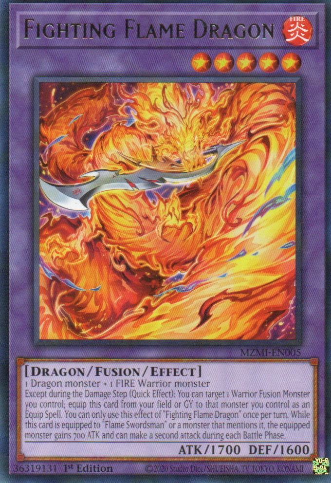 Fighting Flame Dragon Carta yugi MZMI-EN005 Rare