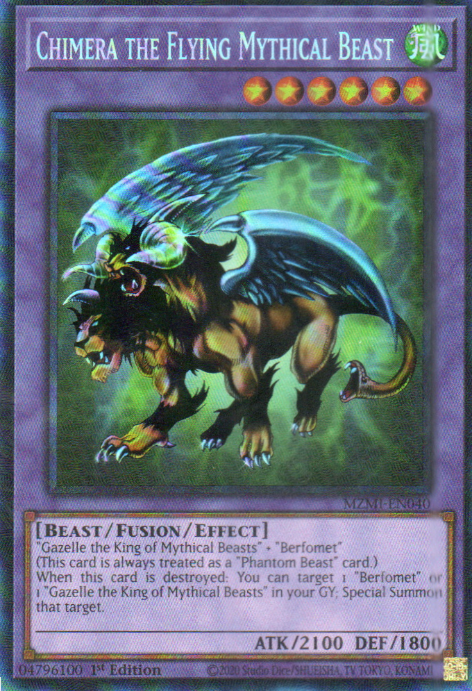 Chimera The Flaying Mythical Beast Carta yugi MZMI-EN040 Collector's Rare