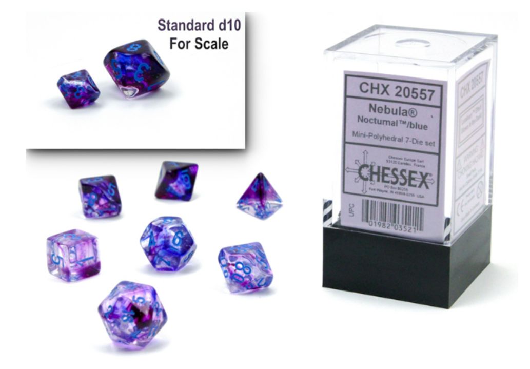 Mini Chessex- dados Nebula Nocturnal