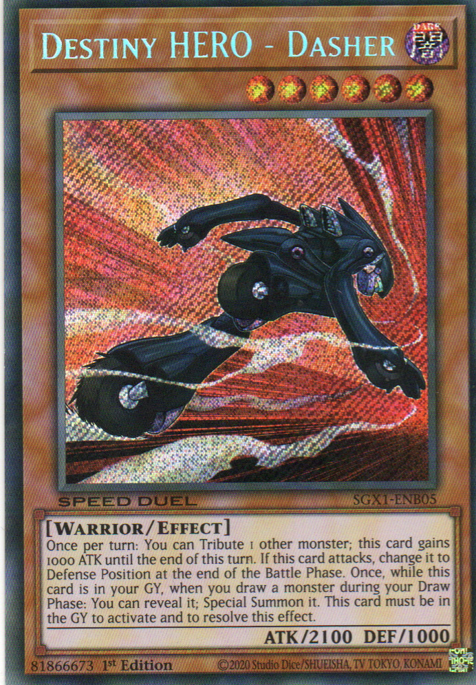 Destiny HERO - Dasher carta yugi SGX1-ENB05 Secret rare