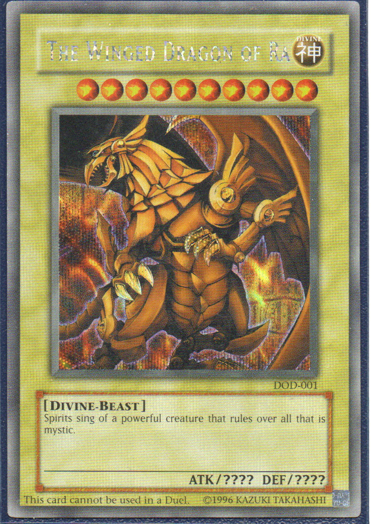 The Winged Dragon of Ra carta yugi DOD-001 Secret rare