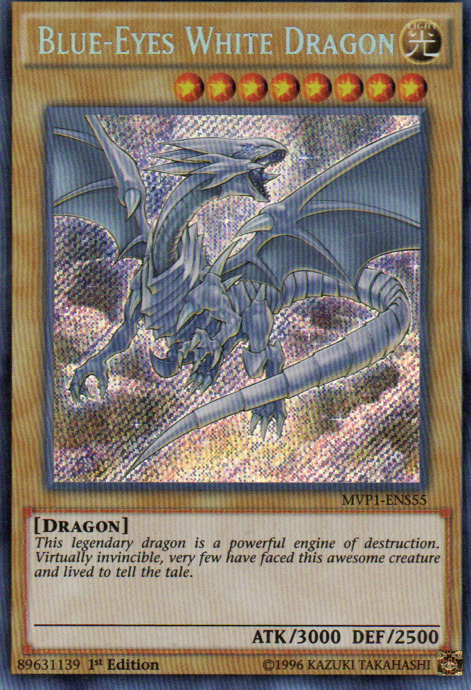 Blue-Eyes White Dragon carta yugi MVP1-ENS55 Secret rare