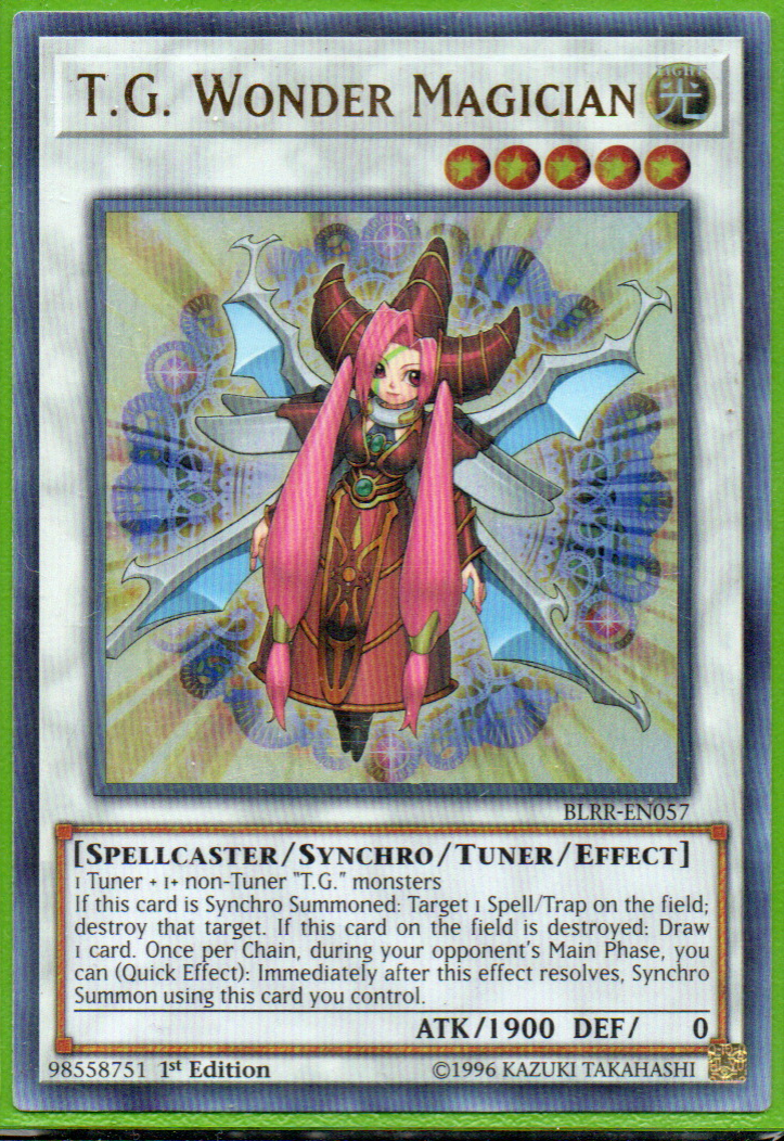 T.G. Wonder Magician carta yugi BLRR-EN057 Ultra rare