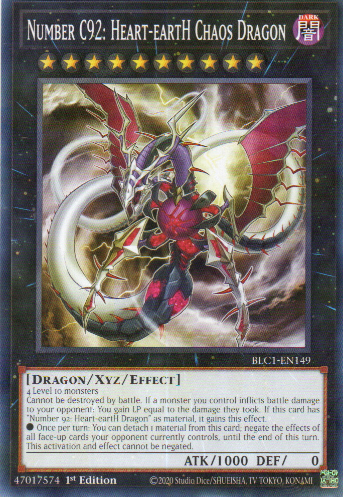 Number C92: Heart-eartH Chaos Dragon carta yugi BLC1-EN149 Common
