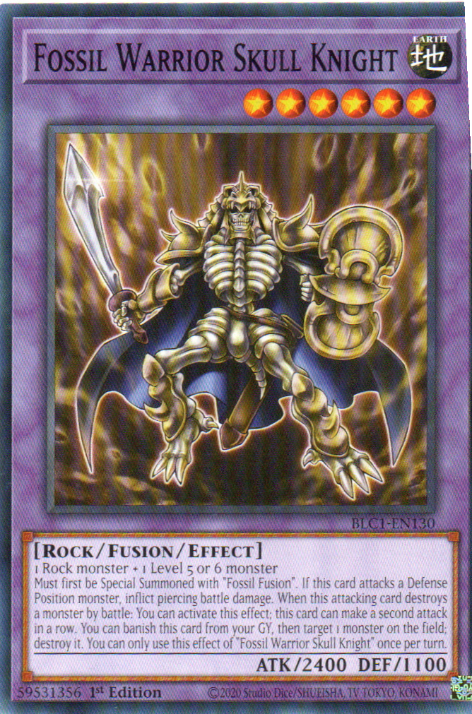 Fossil Warrior Skull Knight carta yugi BLC1-EN130 Common