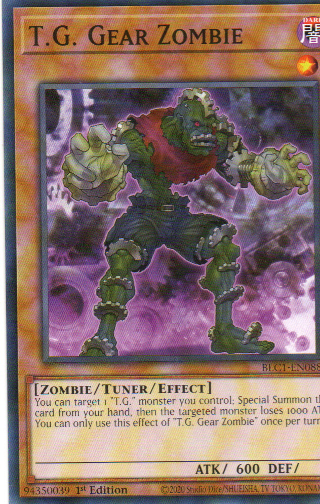 T.G. Gear Zombie carta yugi BLC1-EN088 Common
