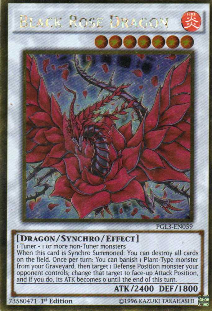 Black Rose Dragon PGL3-EN059 Gold secret rare 1st Edition