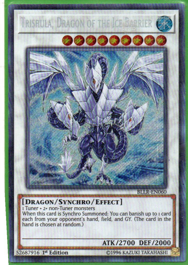 Trishula, Dragon of the Ice Barrier carta yugi BLLR-EN060 Secret Rare