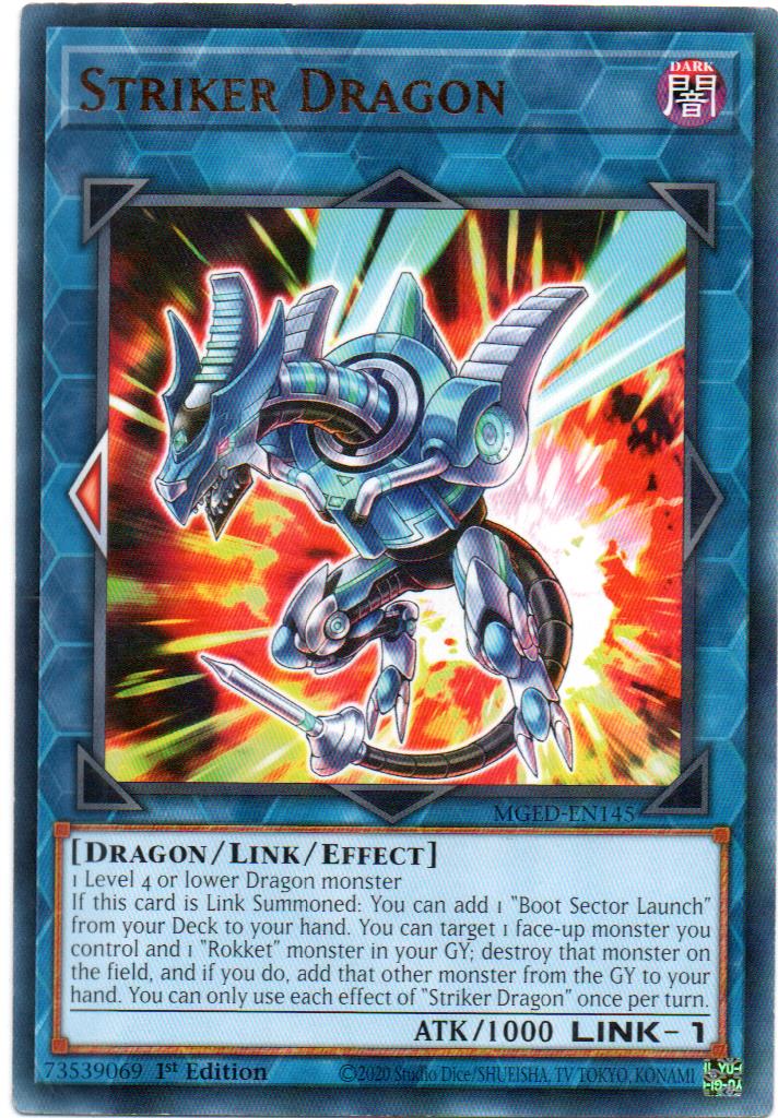Striker Dragon Carta Yugi MGED-EN145 Rare