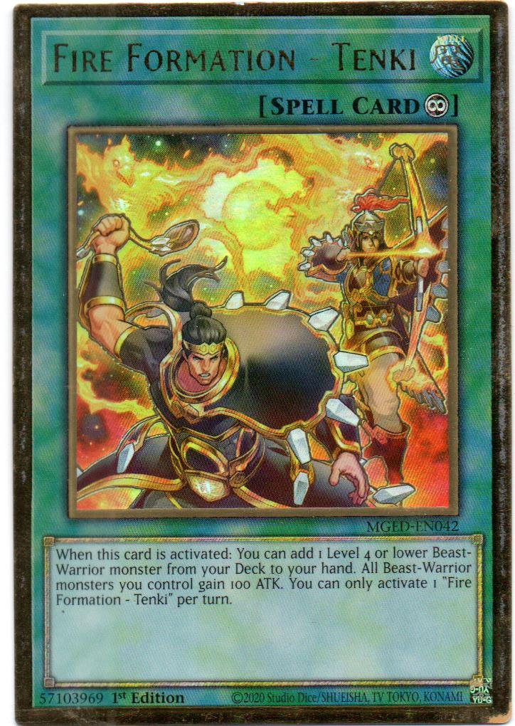 Fire Formation - Tenki Carta Yugi MGED-EN042 Premium Gold Rare