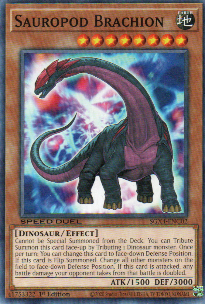 Sauropod Brachion carta yugi SGX4-ENC02 Common