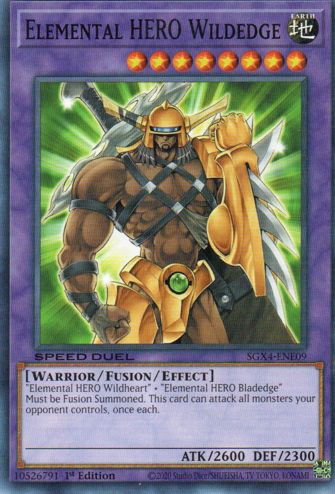 Elemental HERO Wildedge carta yugi SGX4-ENE09 Common