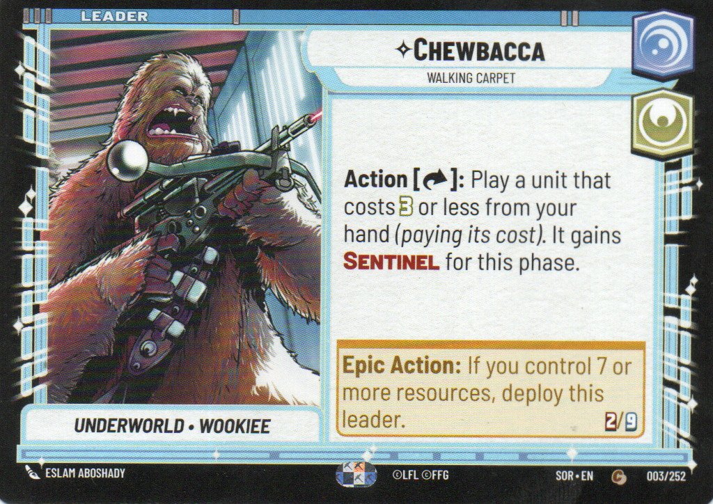 Chewbacca carta star wars SOR3 Commun