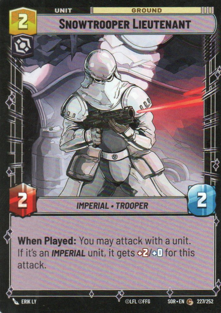 Snow trooper Lieutenat carta star wars SOR227 Commun