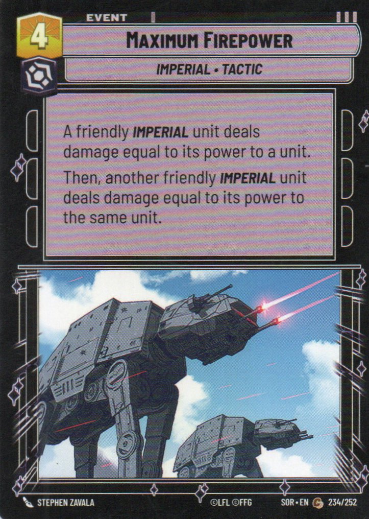 Maximum Firepower carta star wars SOR234 Commun