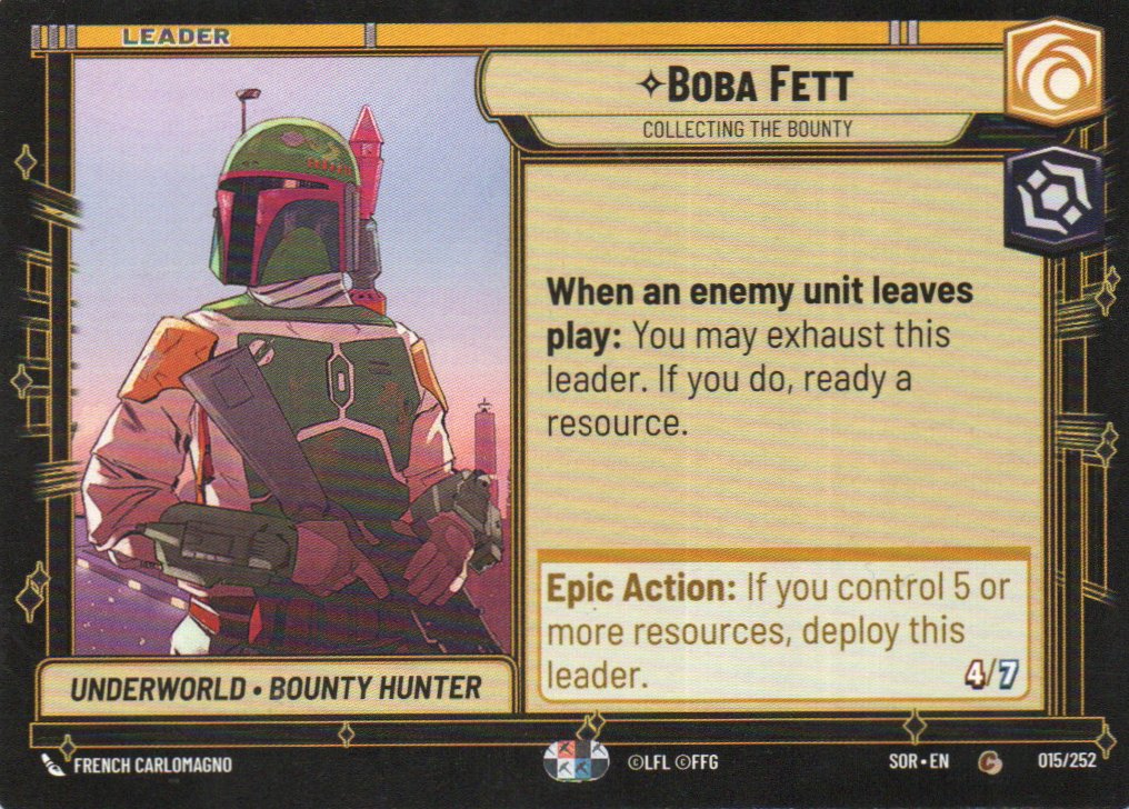 Boba Fett carta star wars SOR15 Commun