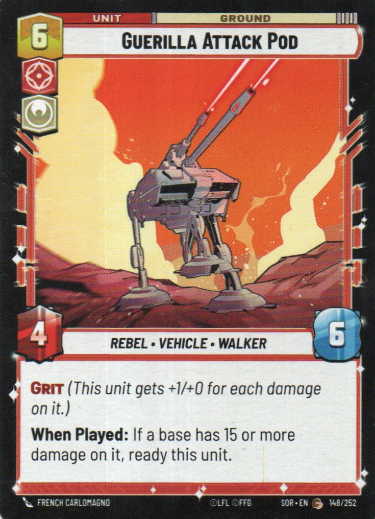 Guerilla Attack Pod carta star wars SOR148 Commun