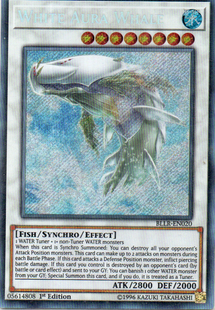 White Aura Whale carta yugi BLLR-EN020 Secret Rare