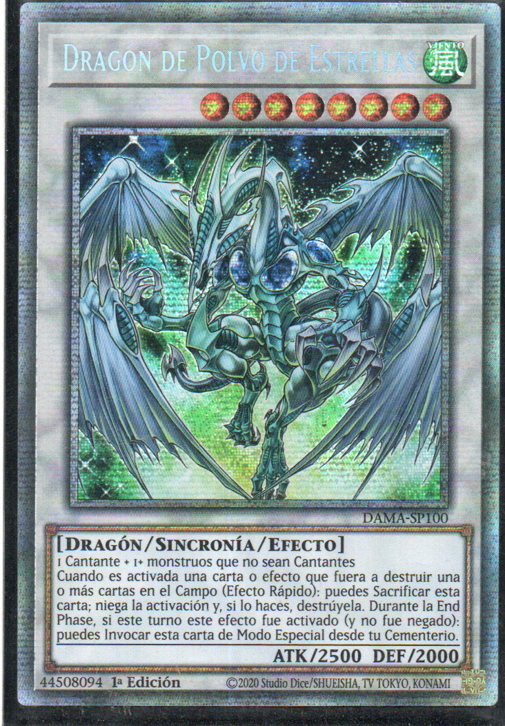 Dragon de Polvo de Estrellas carta yugi DAMA-SP100 Starlight Secret Rare