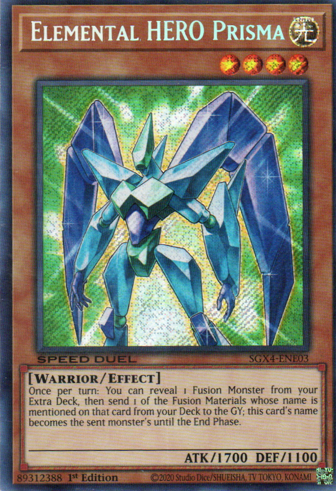 Elemental Hero PRISMA carta yugi SGX4-ENE03 Secret Rare