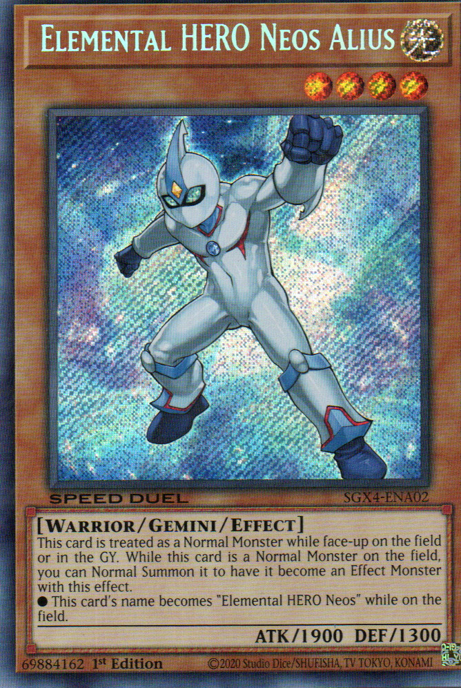 Elemental HERO Neoa Alius carta yugi SGX4-ENA02 Secret rare