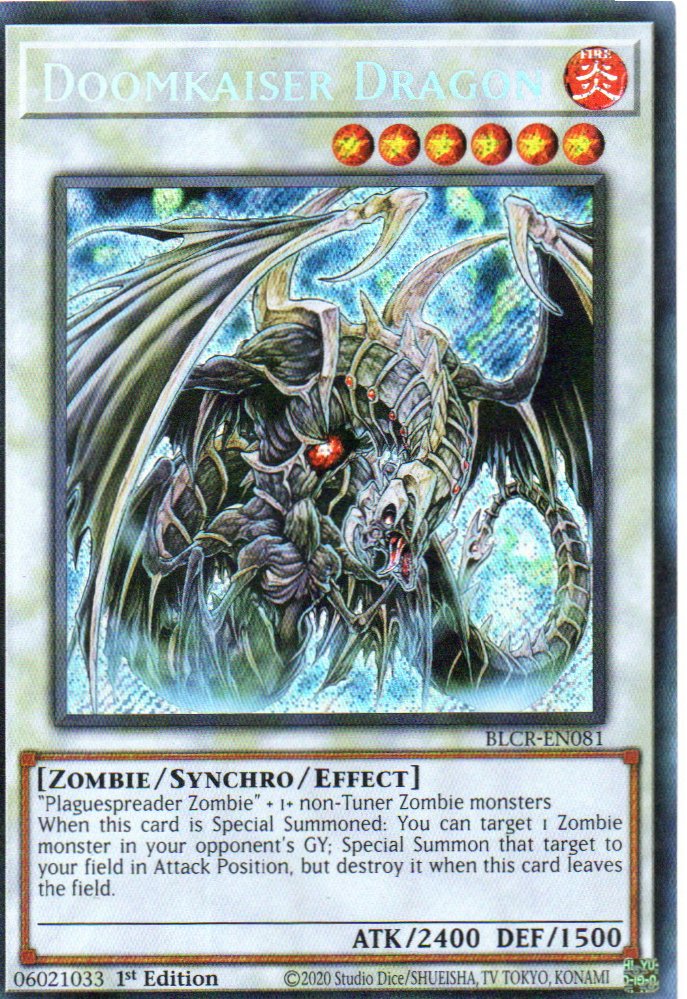 Doomkaiser Dragon carta yugi BLCR-EN081 Secret Rare