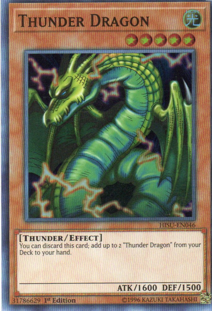 Thunder Dragon carta yugi HISU-EN046 Super rare