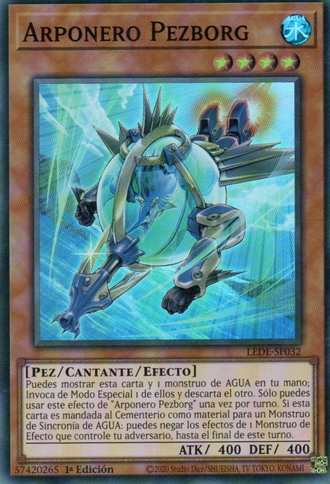 Fishborg Harpooner carta yugi LEDE-SP032 Super Rare