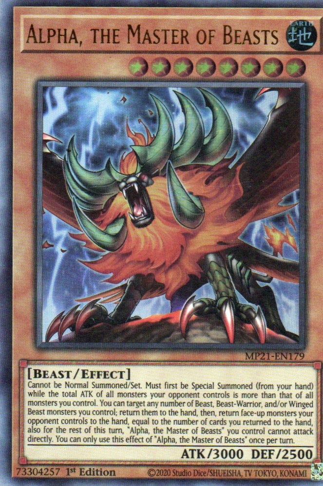 Alpha, the Master of the Beasts carta yugi MP21-EN179 Ultra rare