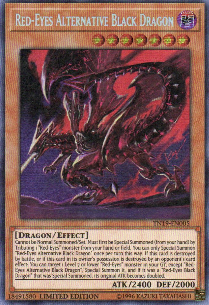 Red-eyes Alernative Dragon carta yugi TN19-EN005 Secret rare