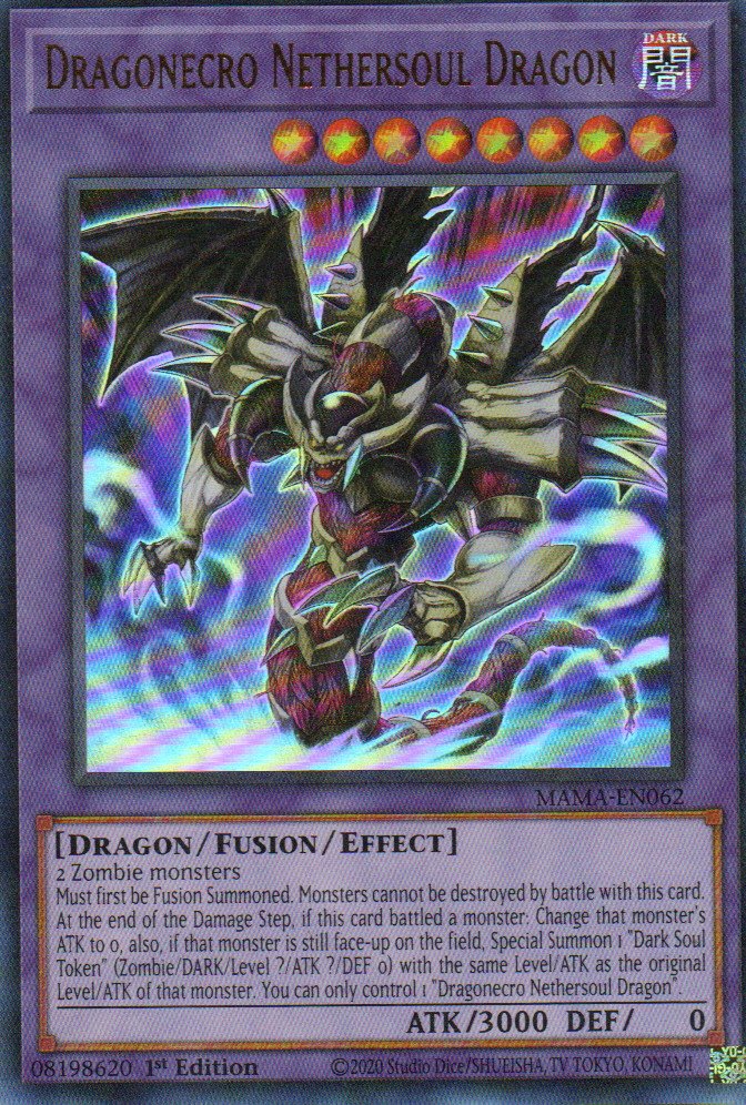 Draconecro Nethersoul Dragon carta yugi MAMA-EN062 Ultra rare