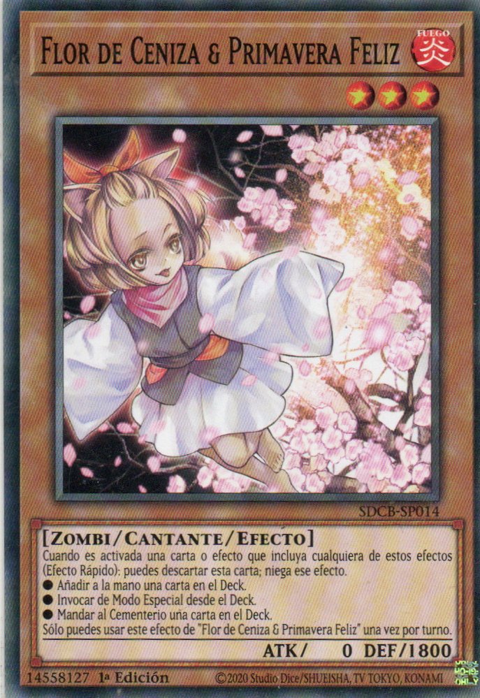 Flor de Ceniza & Primavera Feliz carta yugi SDCB-SP014 Commun