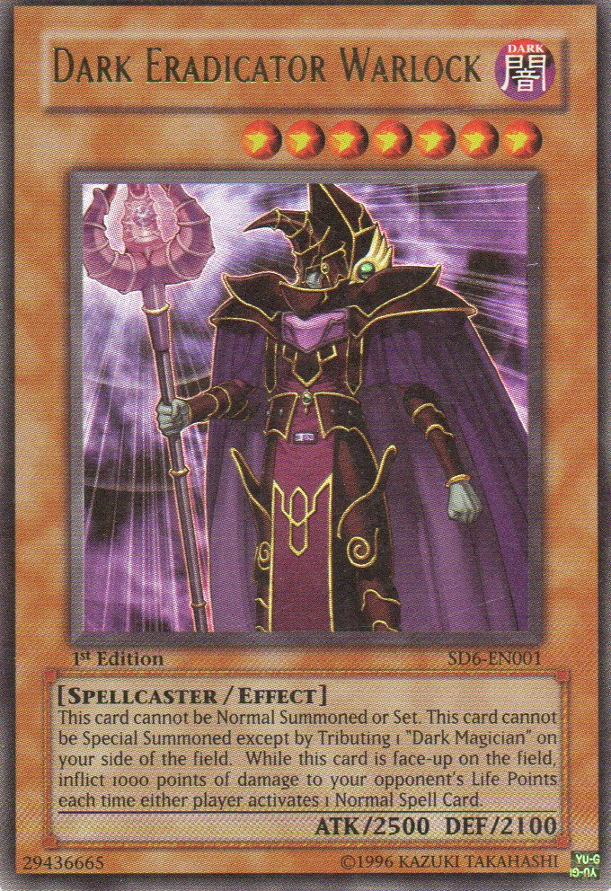 Dark Eradicator Warlock carta yugi SD6-EN001 Ultra rare