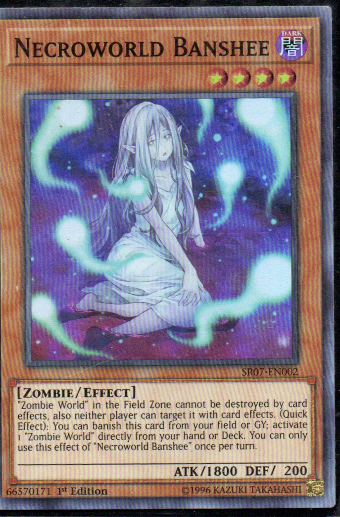 Necroworld Banshee carta yugi SR07-EN002 Super rare