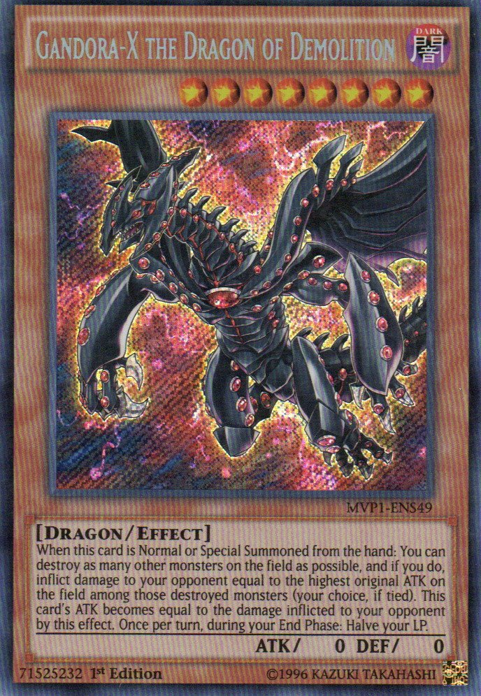 Gandora-X Dragon of Demolition carta yugi MVP1-ENS49 Secret rare