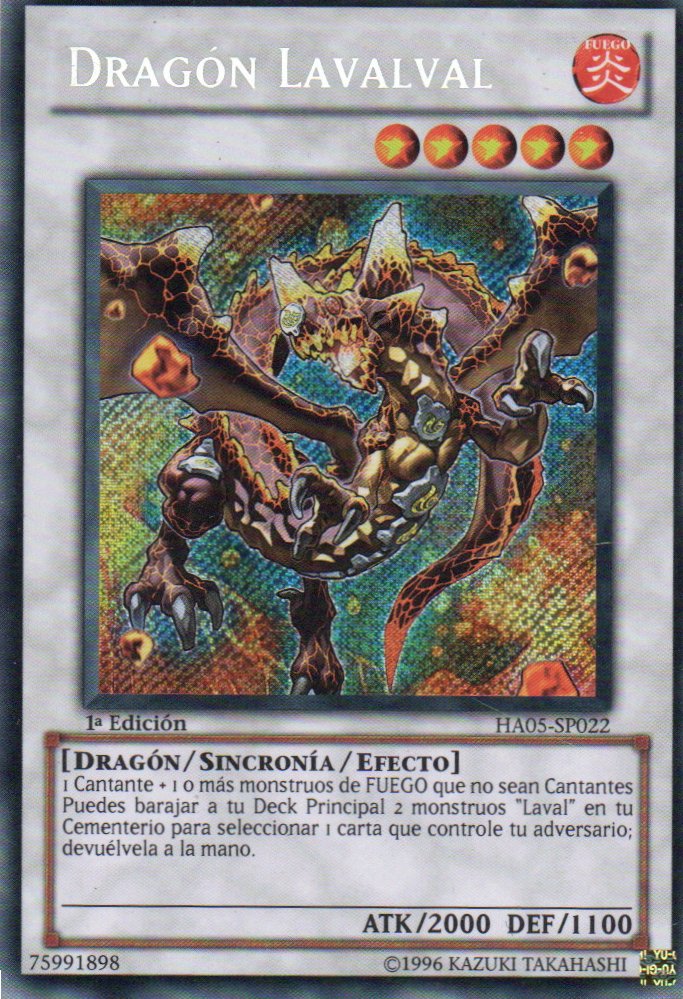 Dragon Lavalval carta yugi HA05-SP022 Secret rare