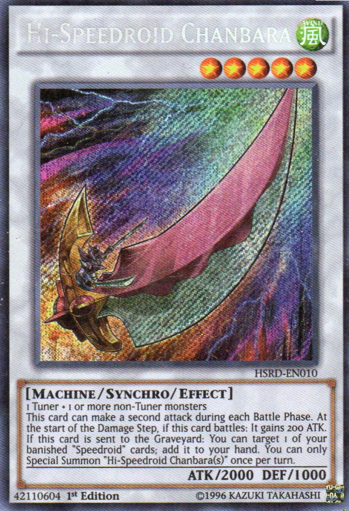 Hi-Speedroid Chanbara carta yugi HSRD-EN010 Secret rare