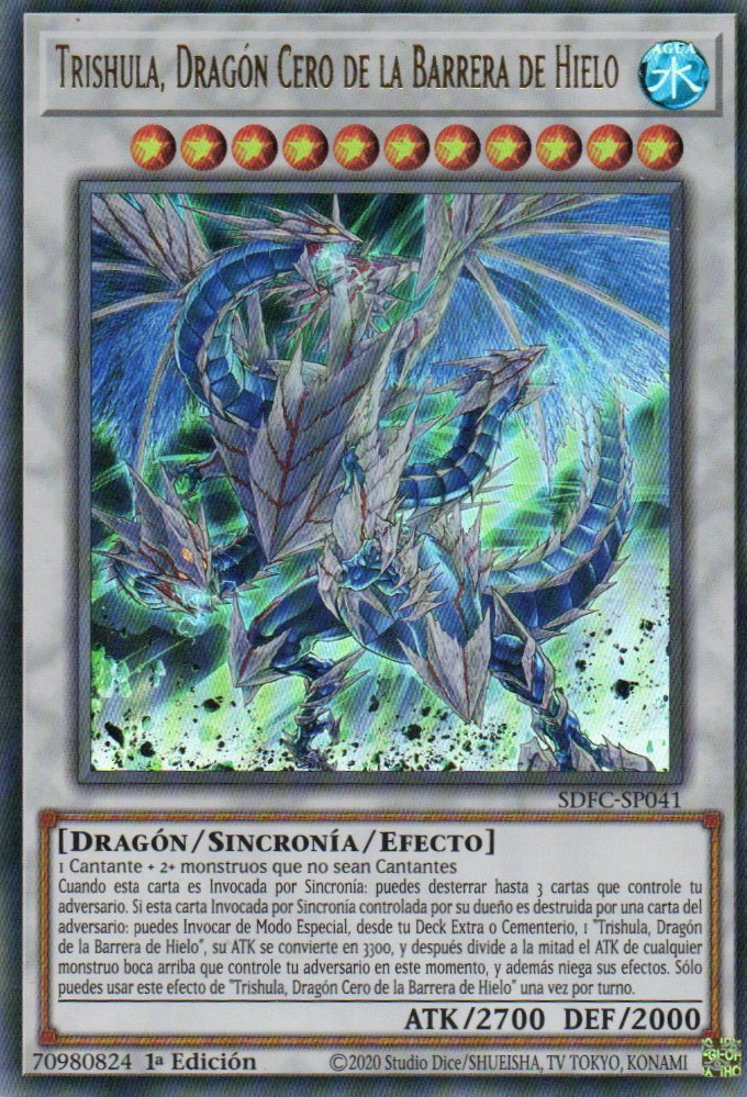 Trishula, Dragon Cero de la Barrera de Hielo carta yugi SDFC-SP041 Ultra rare