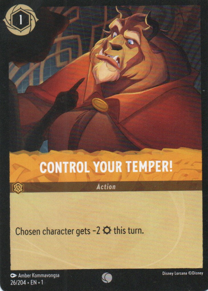 Control Your Temper! carta lorcana Common