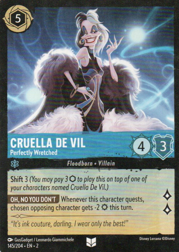 Cruella De Vil - Perfectly Wretched carta lorcana Uncommon