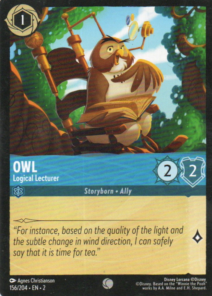 Owl - Logical Lecturer carta lorcana Common