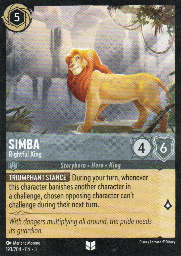 Simba - Rightful King carta lorcana Uncommon