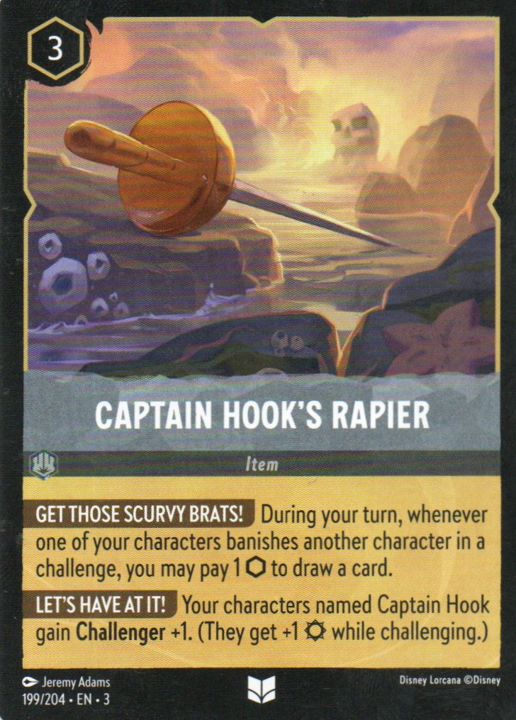 Captain Hook's Rapier carta lorcana Uncommon