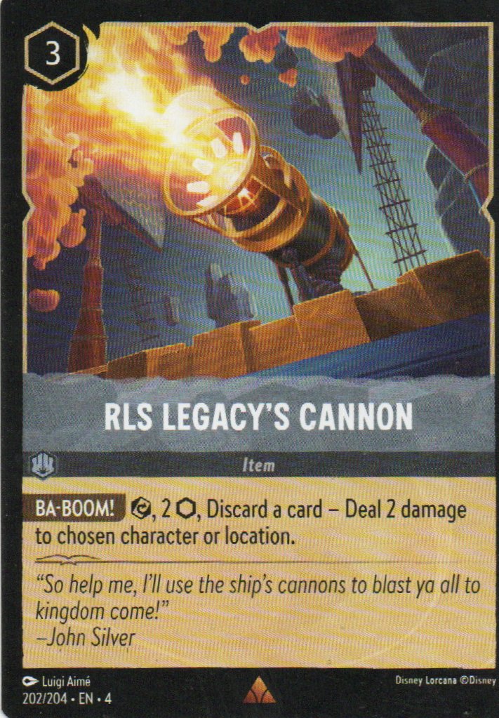 RLS Legacy's Cannon carta lorcana 202/204 Rare