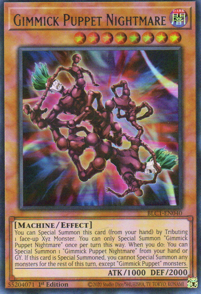 Gimmick Puppet Nightmare (Silver) carta yugi BLC1-EN040 Ultra Rare