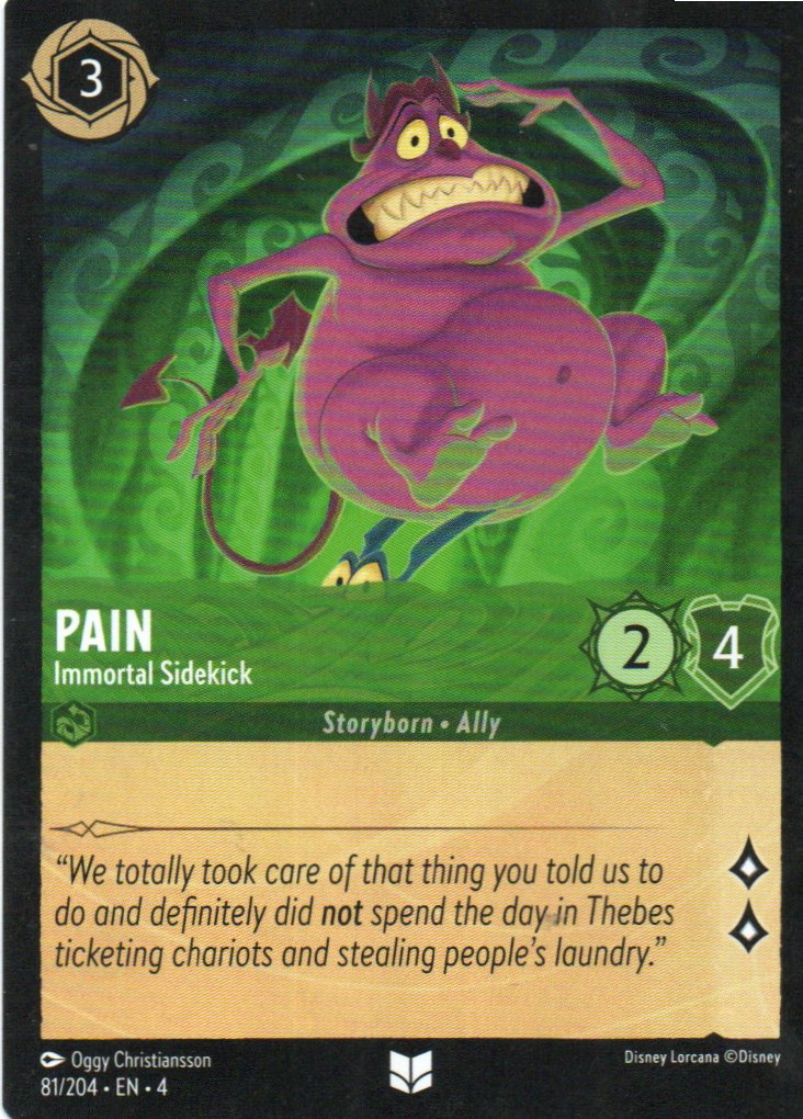 Pain - Immortal Sidekick carta lorcana Uncommon